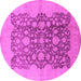 Round Oriental Pink Traditional Rug, urb491pnk