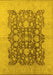 Machine Washable Oriental Yellow Traditional Rug, wshurb491yw