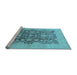 Sideview of Machine Washable Oriental Light Blue Traditional Rug, wshurb491lblu