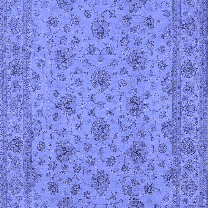 Machine Washable Oriental Blue Traditional Rug, wshurb492blu