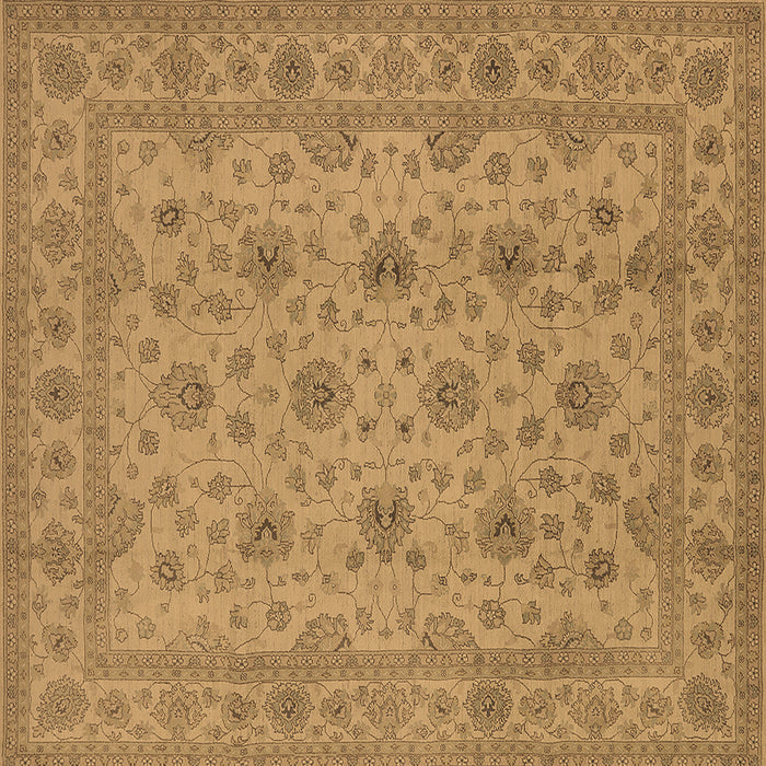Square Machine Washable Oriental Brown Traditional Rug, wshurb492brn