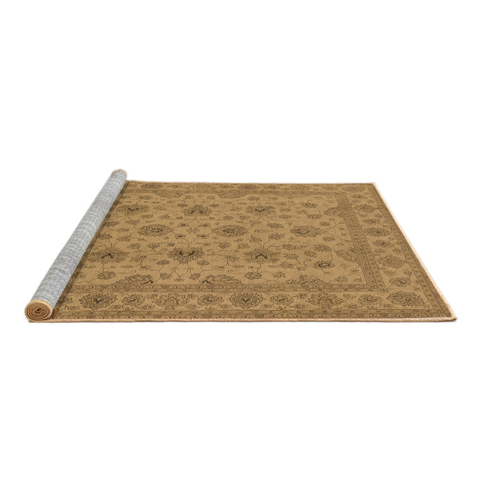 Sideview of Machine Washable Oriental Brown Traditional Rug, wshurb492brn