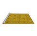 Sideview of Machine Washable Oriental Yellow Traditional Rug, wshurb492yw