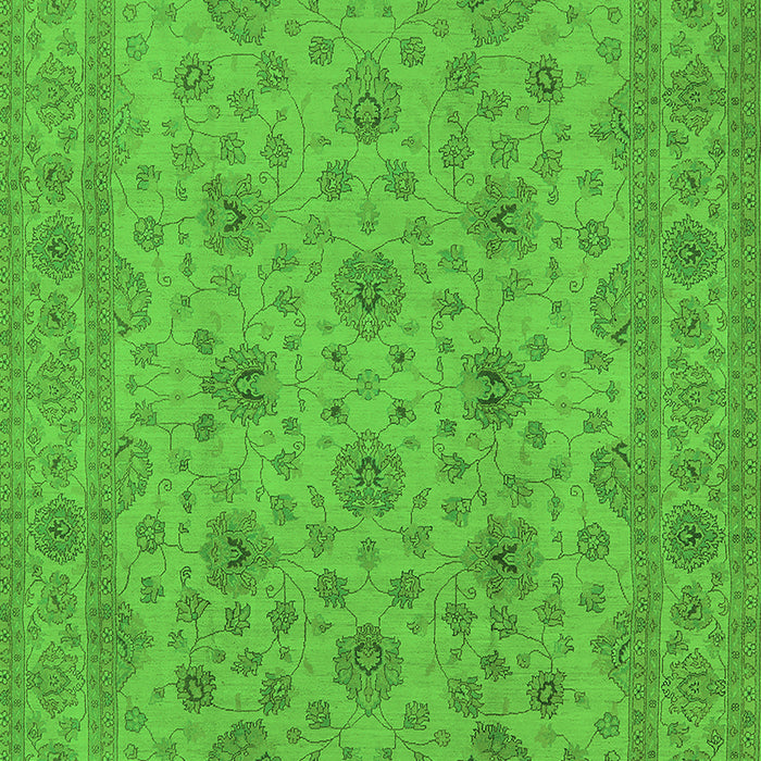 Machine Washable Oriental Green Traditional Area Rugs, wshurb492grn