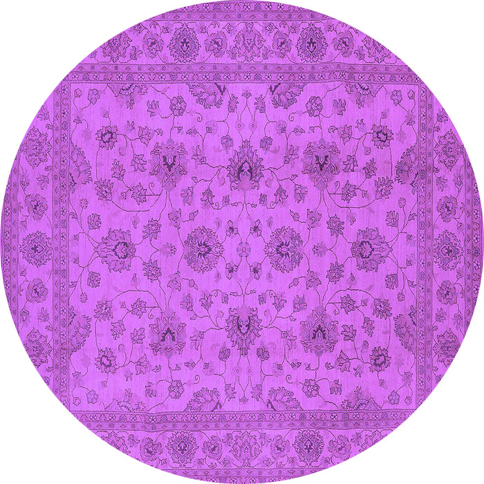 Round Oriental Purple Traditional Rug, urb492pur