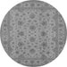 Round Oriental Gray Traditional Rug, urb492gry
