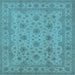 Square Oriental Light Blue Traditional Rug, urb492lblu