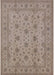 Mid-Century Modern Dark Almond Brown Oriental Rug, urb492