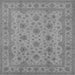 Square Machine Washable Oriental Gray Traditional Rug, wshurb492gry