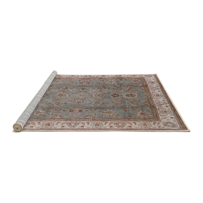 Sideview of Machine Washable Industrial Modern Rosy Brown Pink Rug, wshurb493