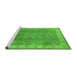 Sideview of Machine Washable Oriental Green Traditional Area Rugs, wshurb493grn