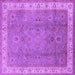 Square Oriental Purple Traditional Rug, urb493pur