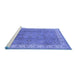 Sideview of Machine Washable Oriental Blue Traditional Rug, wshurb493blu