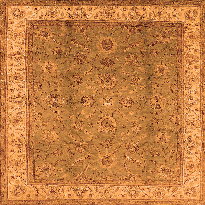 Square Oriental Orange Traditional Rug, urb493org