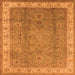 Square Oriental Orange Traditional Rug, urb493org