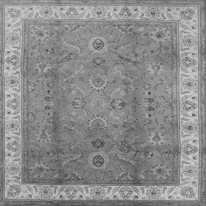 Square Machine Washable Oriental Gray Traditional Rug, wshurb493gry