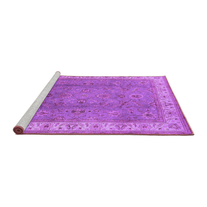 Sideview of Machine Washable Oriental Purple Traditional Area Rugs, wshurb493pur