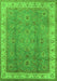 Machine Washable Oriental Green Traditional Area Rugs, wshurb493grn
