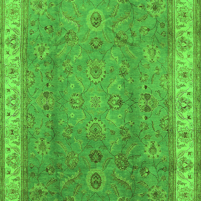 Machine Washable Oriental Green Traditional Area Rugs, wshurb493grn