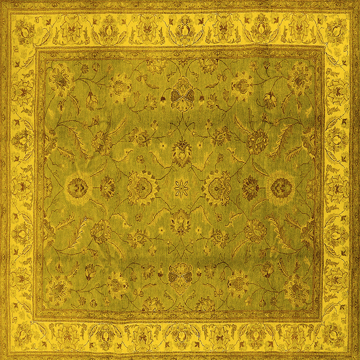 Square Oriental Yellow Traditional Rug, urb493yw