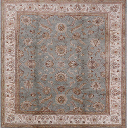 Square Mid-Century Modern Rosy Brown Pink Oriental Rug, urb493