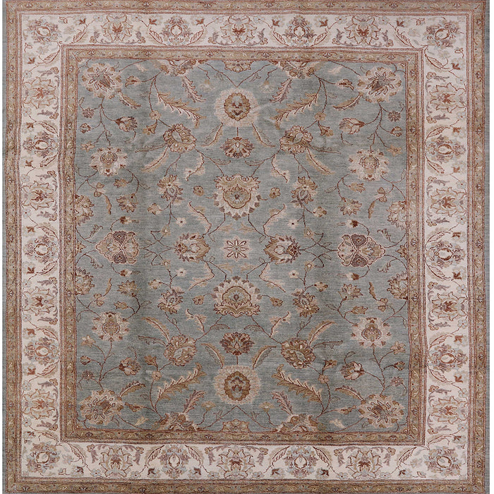 Square Mid-Century Modern Rosy Brown Pink Oriental Rug, urb493