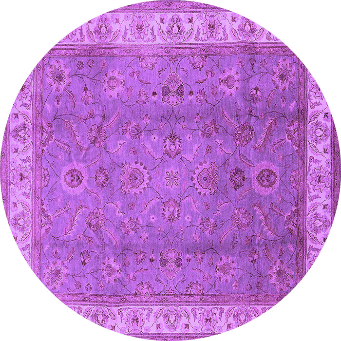 Round Oriental Purple Traditional Rug, urb493pur