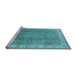 Sideview of Machine Washable Oriental Light Blue Traditional Rug, wshurb493lblu