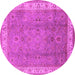 Round Oriental Pink Traditional Rug, urb493pnk