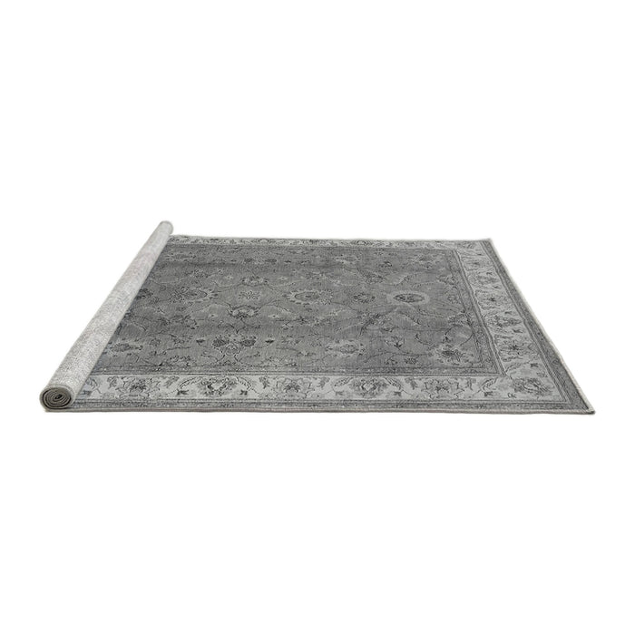 Sideview of Machine Washable Oriental Gray Traditional Rug, wshurb493gry