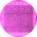 Round Oriental Pink Industrial Rug, urb494pnk