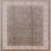 Square Machine Washable Industrial Modern Dark Almond Brown Rug, wshurb494