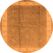 Round Oriental Orange Industrial Rug, urb494org