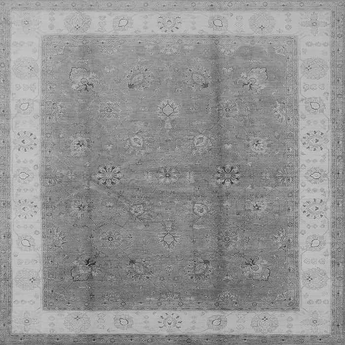 Square Machine Washable Oriental Gray Industrial Rug, wshurb494gry