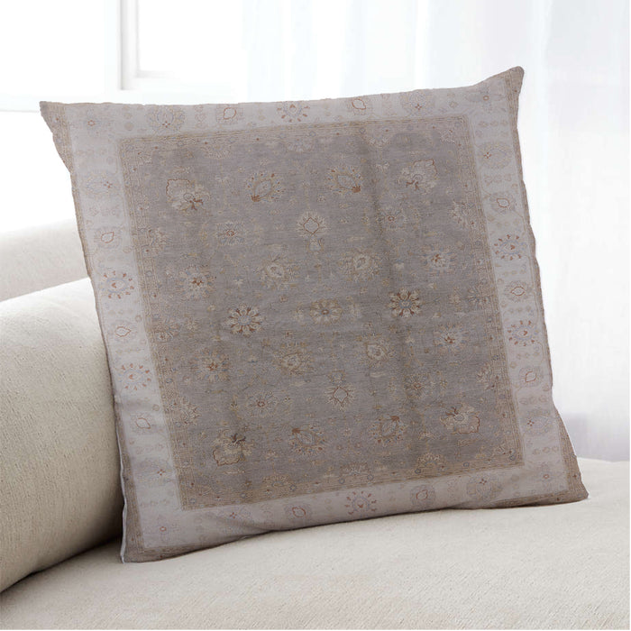 Lifestyle Image of Mid-Century Modern Urban Square Dark Almond Brown Throw Pillow, 18 inch by 18 inch, pwurb494