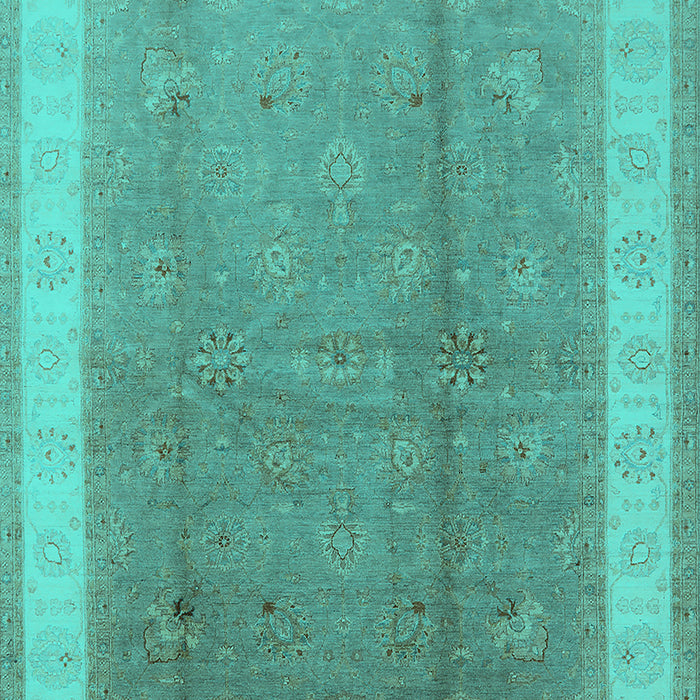 Machine Washable Oriental Turquoise Industrial Area Rugs, wshurb494turq