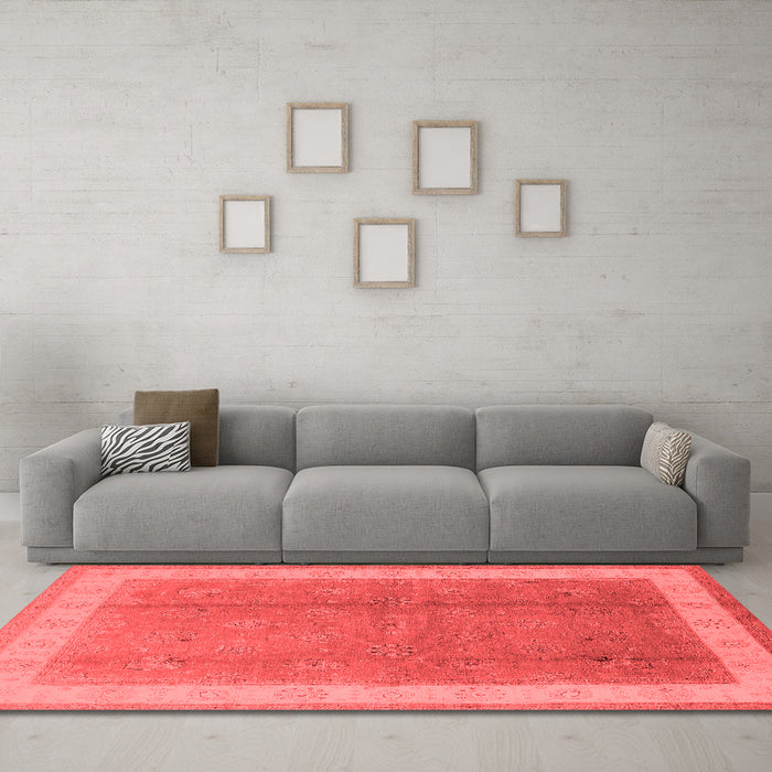 Industrial Red Washable Rugs
