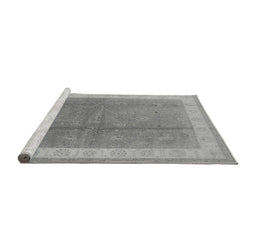 Sideview of Machine Washable Oriental Gray Industrial Rug, wshurb494gry