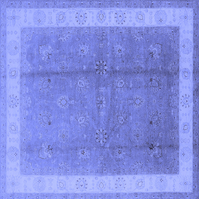 Square Oriental Blue Industrial Rug, urb494blu