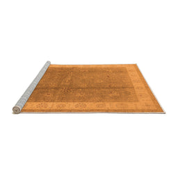 Sideview of Machine Washable Oriental Orange Industrial Area Rugs, wshurb494org