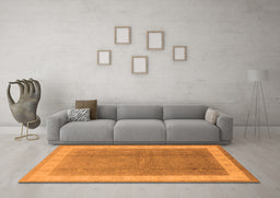Machine Washable Oriental Orange Industrial Area Rugs in a Living Room, wshurb494org
