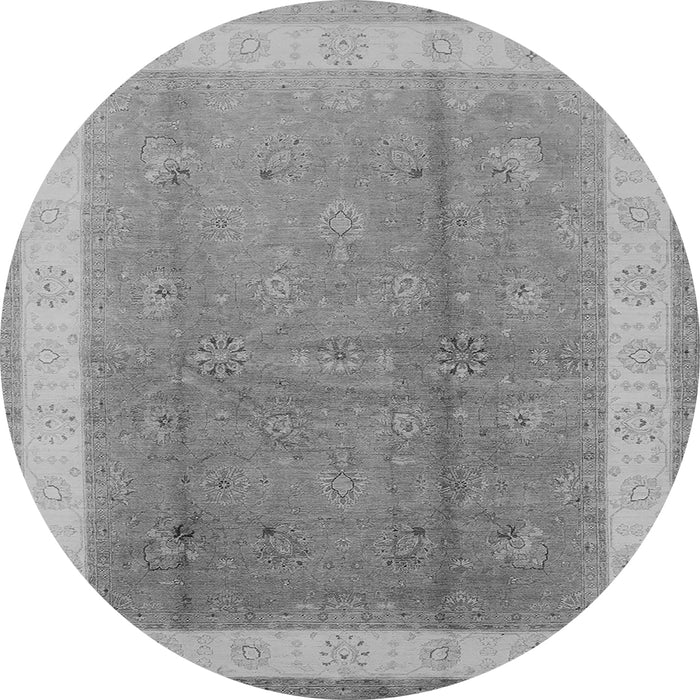 Round Oriental Gray Industrial Rug, urb494gry