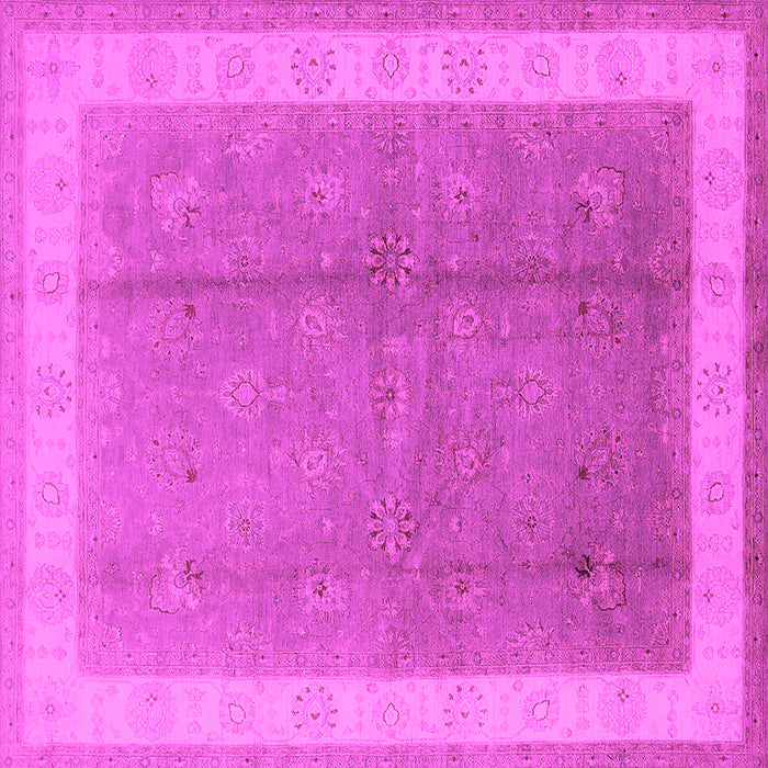 Square Machine Washable Oriental Pink Industrial Rug, wshurb494pnk