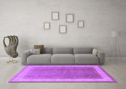 Machine Washable Oriental Purple Industrial Area Rugs in a Living Room, wshurb494pur