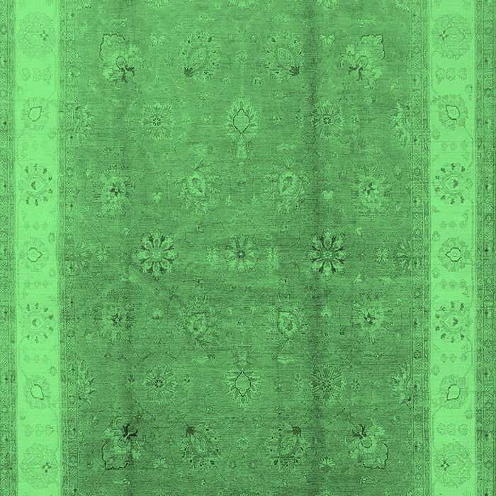 Machine Washable Oriental Emerald Green Industrial Area Rugs, wshurb494emgrn
