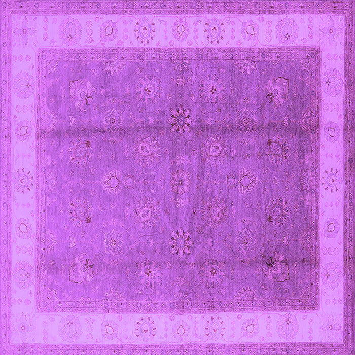 Square Machine Washable Oriental Purple Industrial Area Rugs, wshurb494pur