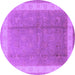 Round Oriental Purple Industrial Rug, urb494pur