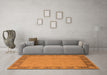 Machine Washable Oriental Orange Traditional Area Rugs in a Living Room, wshurb495org