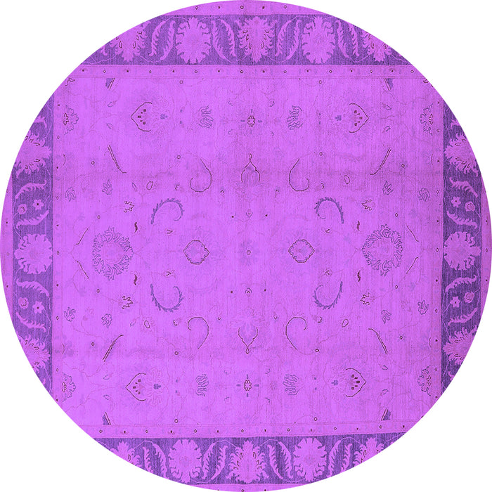 Round Oriental Purple Traditional Rug, urb495pur