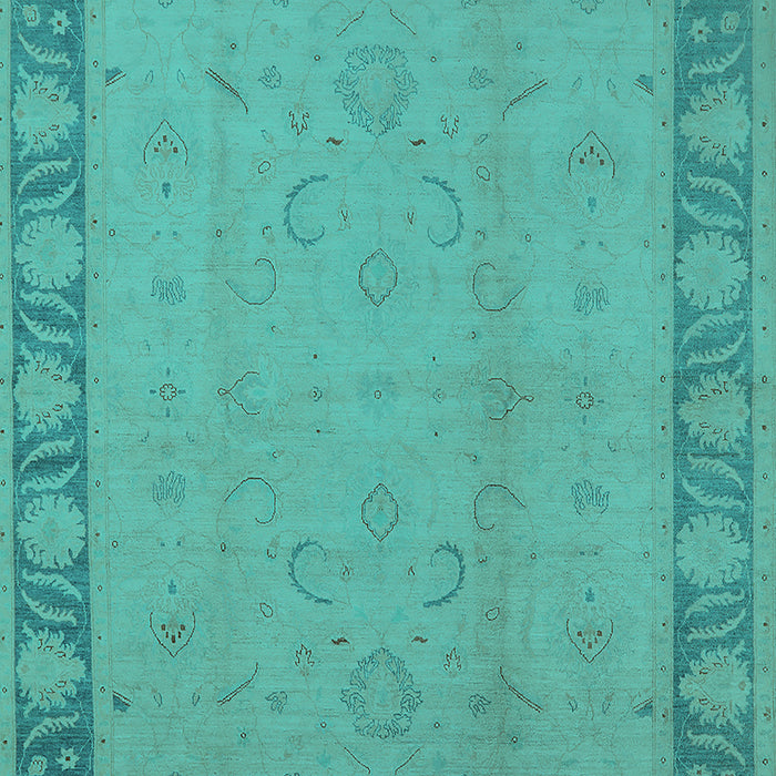 Machine Washable Oriental Turquoise Traditional Area Rugs, wshurb495turq